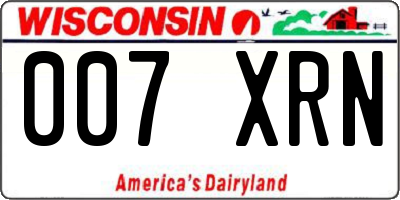 WI license plate 007XRN