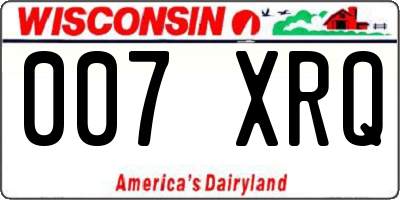 WI license plate 007XRQ