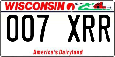 WI license plate 007XRR