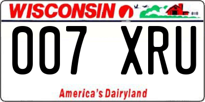WI license plate 007XRU