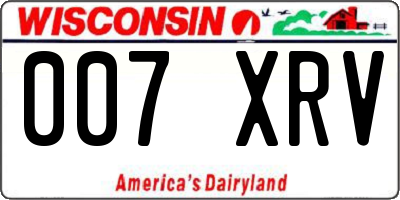 WI license plate 007XRV