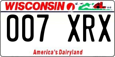 WI license plate 007XRX