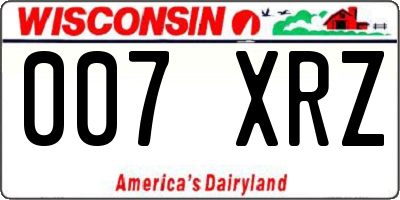 WI license plate 007XRZ