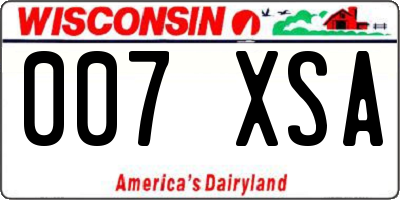 WI license plate 007XSA