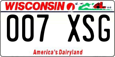 WI license plate 007XSG