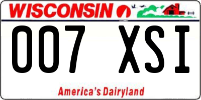 WI license plate 007XSI