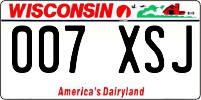 WI license plate 007XSJ