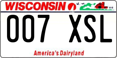 WI license plate 007XSL