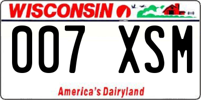 WI license plate 007XSM