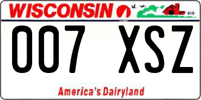 WI license plate 007XSZ