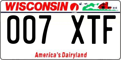 WI license plate 007XTF