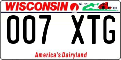 WI license plate 007XTG