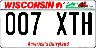 WI license plate 007XTH