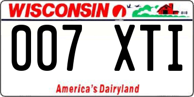 WI license plate 007XTI