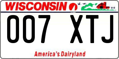 WI license plate 007XTJ