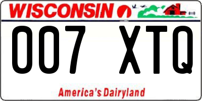 WI license plate 007XTQ