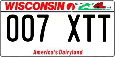 WI license plate 007XTT