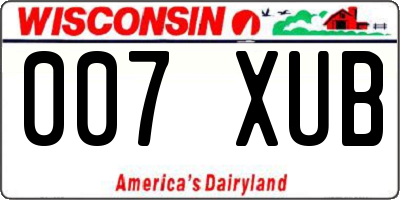 WI license plate 007XUB