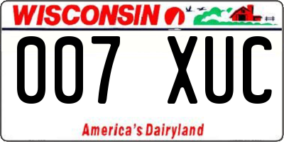 WI license plate 007XUC