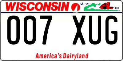 WI license plate 007XUG