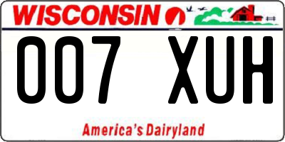 WI license plate 007XUH