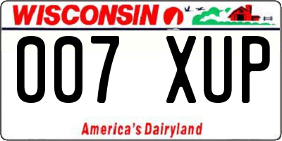 WI license plate 007XUP