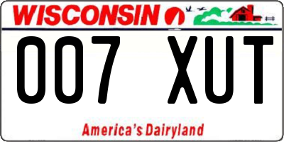 WI license plate 007XUT