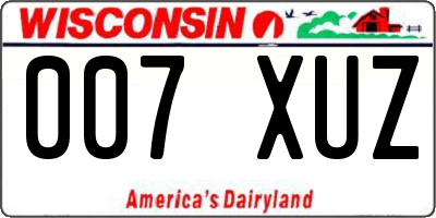 WI license plate 007XUZ