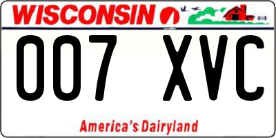WI license plate 007XVC