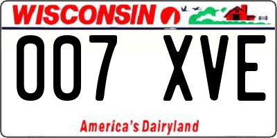 WI license plate 007XVE