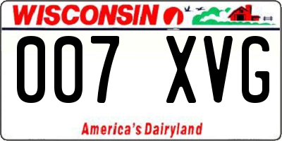 WI license plate 007XVG