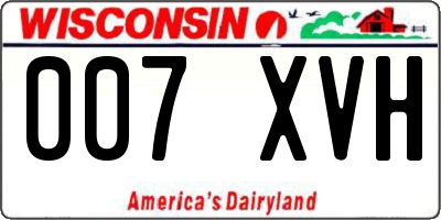 WI license plate 007XVH