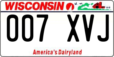 WI license plate 007XVJ