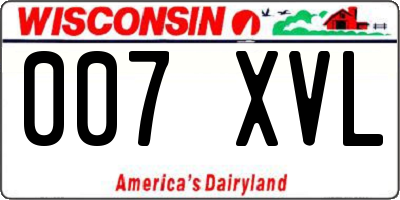 WI license plate 007XVL