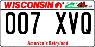 WI license plate 007XVQ