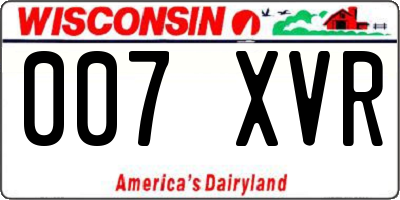 WI license plate 007XVR