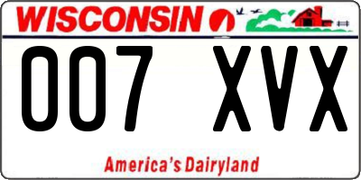 WI license plate 007XVX