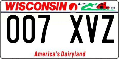 WI license plate 007XVZ