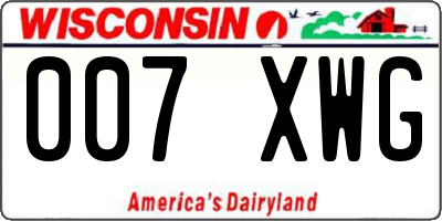 WI license plate 007XWG