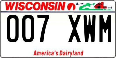 WI license plate 007XWM