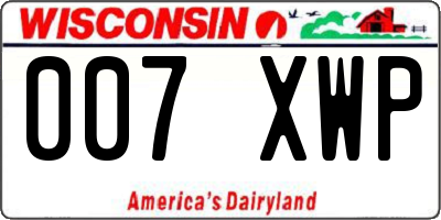 WI license plate 007XWP