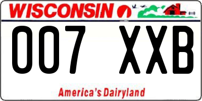 WI license plate 007XXB