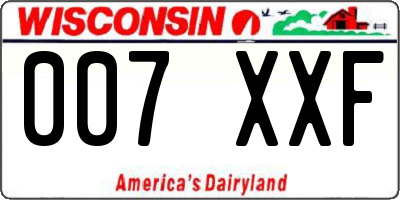 WI license plate 007XXF