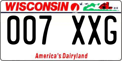 WI license plate 007XXG