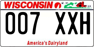 WI license plate 007XXH