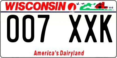 WI license plate 007XXK