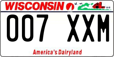 WI license plate 007XXM