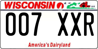 WI license plate 007XXR