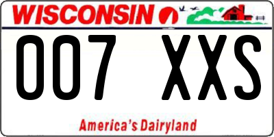 WI license plate 007XXS