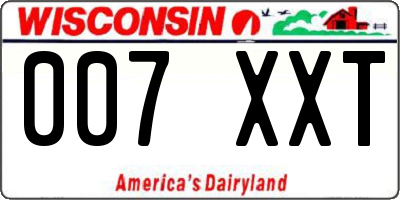 WI license plate 007XXT